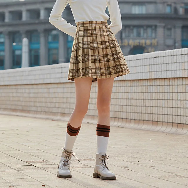 Semir Half Length Skirt Women Imitation Pleated Skirt Asymmetrical 2022 Winter New Style Girl Fashion Splicing Short Skirt Sweet